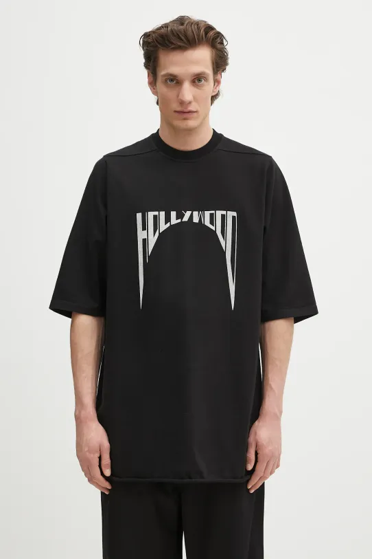 Хлопковая футболка Rick Owens DRKSHDW Jumbo Ss T печать чёрный DU01E3274.RIGEP2