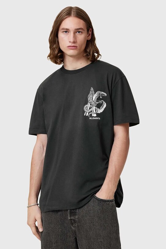 Одяг Бавовняна футболка AllSaints ASP M004PC чорний