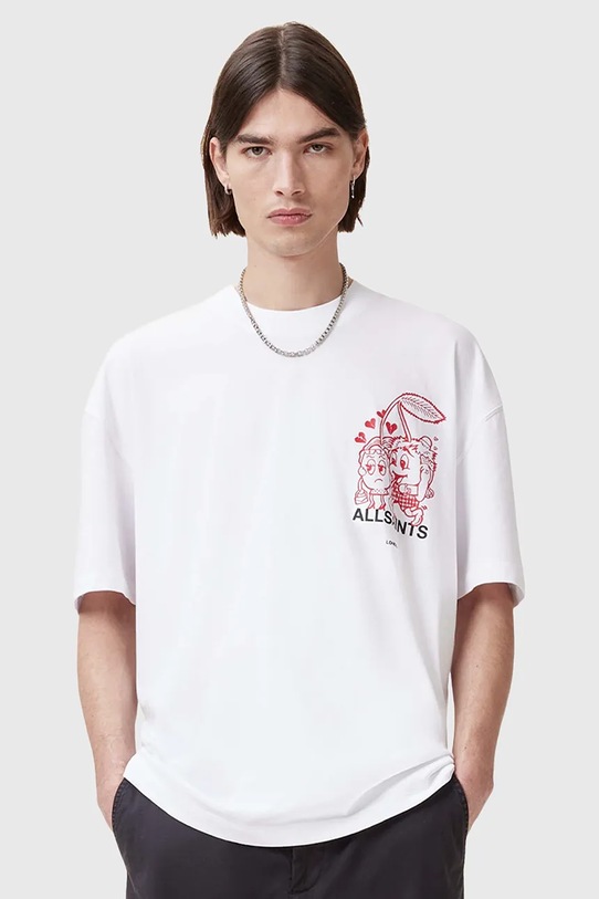 Îmbrăcăminte AllSaints tricou din bumbac BREAKUP M022PC alb