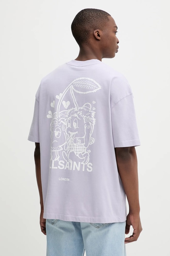 AllSaints tricou din bumbac BREAKUP print violet M022PC
