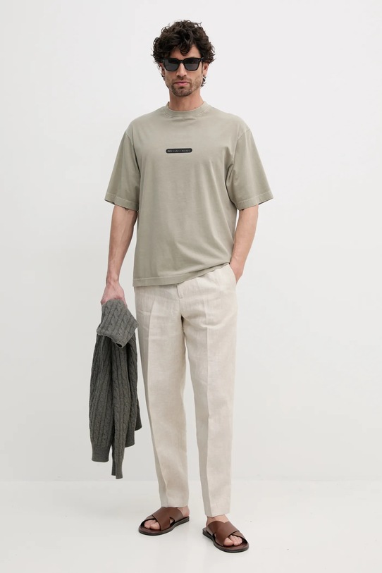 Michael Kors tricou din bumbac CS552K2HU2 verde SS25