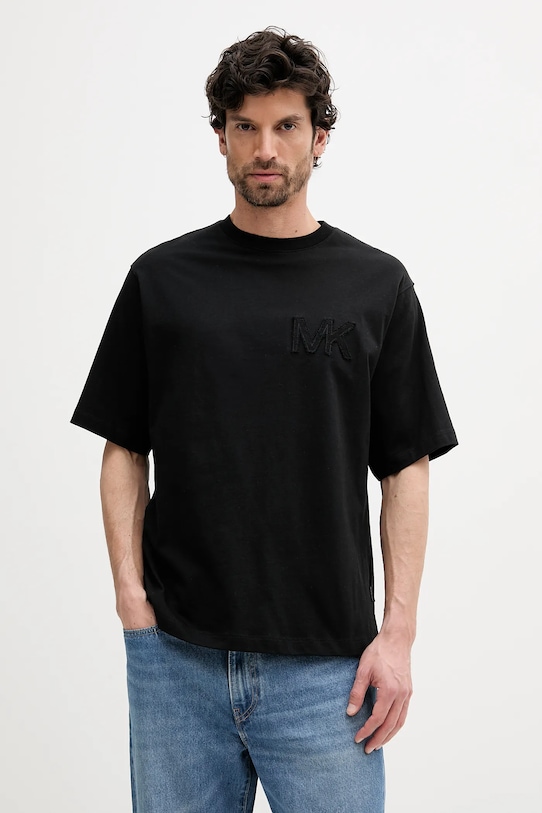 Pamučna majica Michael Kors pamuk crna CS552HY1V2