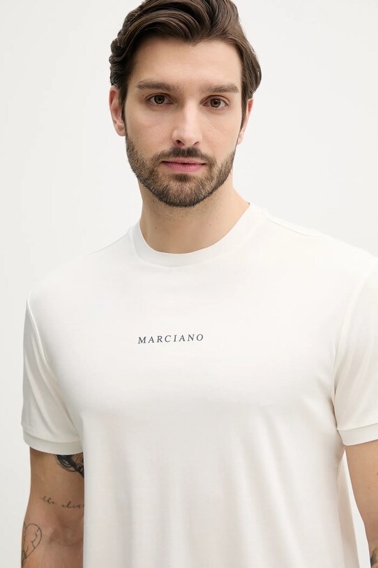 Футболка с примесью шелка Marciano Guess бежевый 5GHI08.6323A