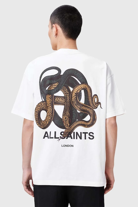 Pamučna majica AllSaints RETICULATE M009PC bijela SS25