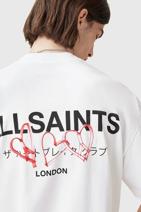 Ρούχα Βαμβακερό μπλουζάκι AllSaints AMORE M010PC λευκό