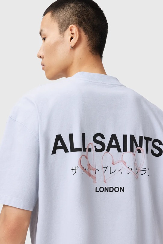 AllSaints t-shirt bawełniany AMORE M010PC niebieski SS25
