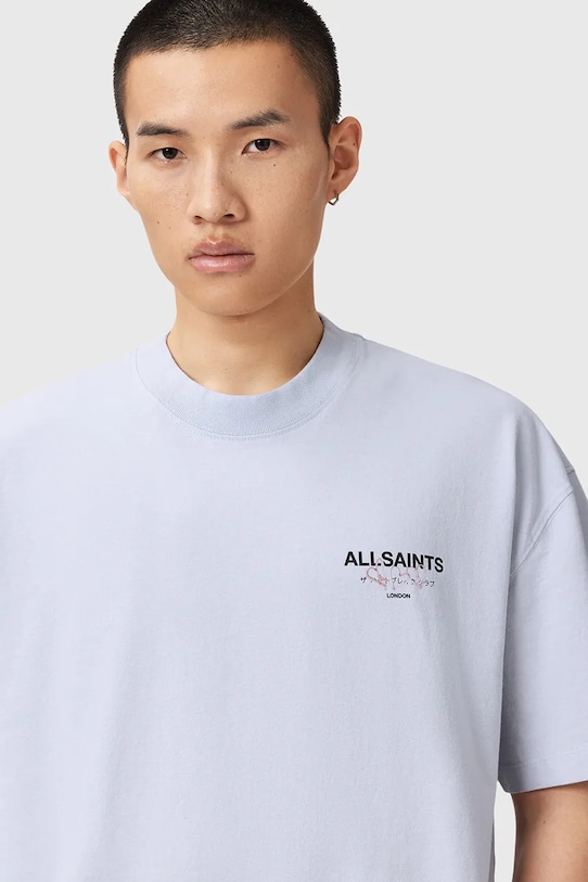 Odzież AllSaints t-shirt bawełniany AMORE M010PC niebieski