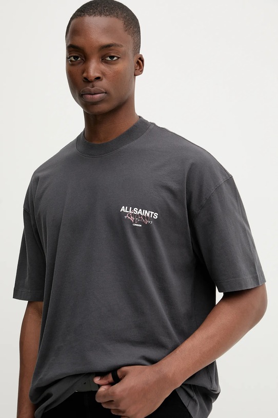 AllSaints tricou din bumbac AMORE gri M010PC