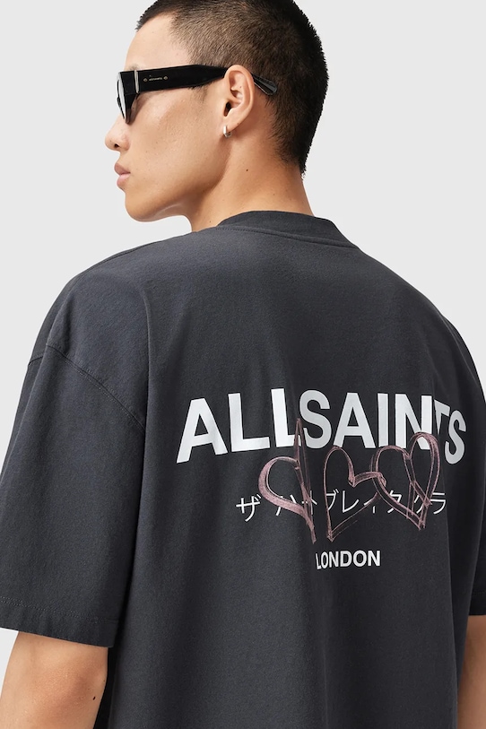 AllSaints t-shirt bawełniany AMORE M010PC szary SS25