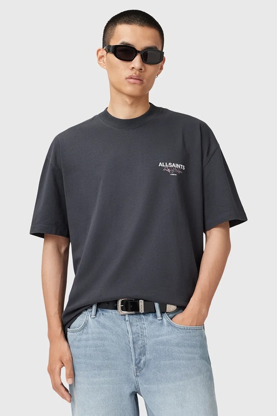 AllSaints t-shirt bawełniany AMORE szary M010PC