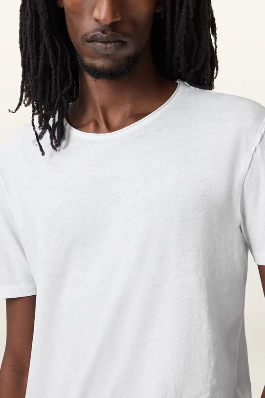AllSaints tricou din bumbac FIGURE M025JB alb SS25