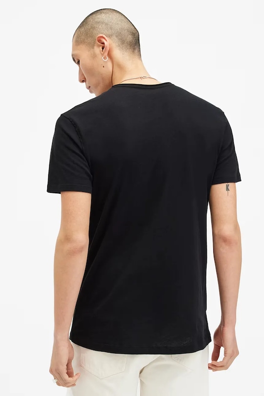 Bavlněné tričko AllSaints FIGURE černá M025JB
