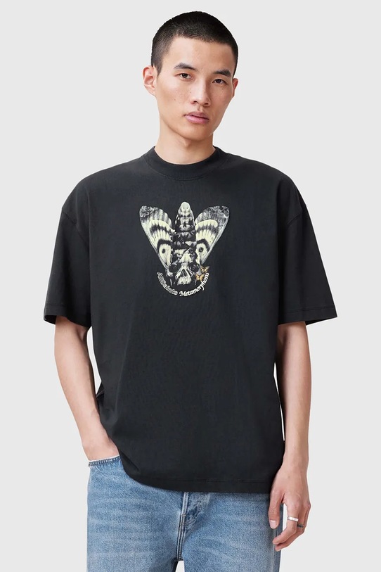 Памучна тениска AllSaints CHRYSALYPSE черен M025PC