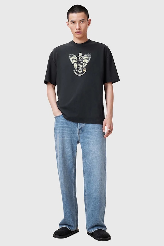 Памучна тениска AllSaints CHRYSALYPSE M025PC черен