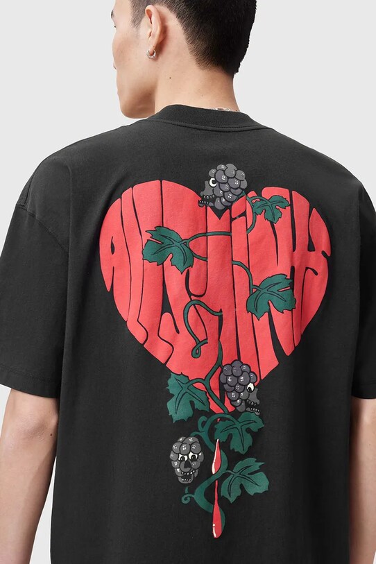 AllSaints tricou din bumbac SOWN print negru M027PC