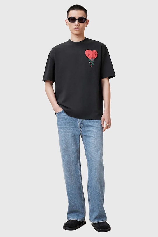 Pamučna majica AllSaints SOWN M027PC crna