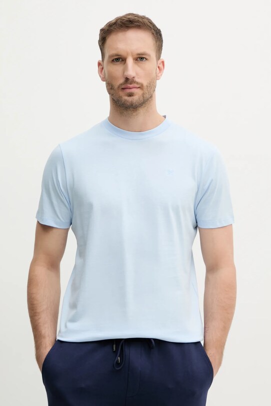 Бавовняна футболка Hackett London бавовна блакитний HM500881