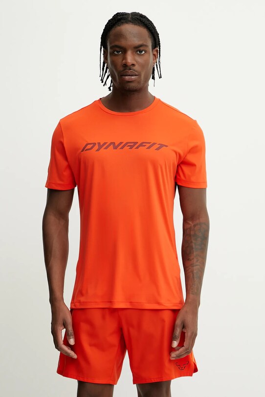 Dynafit tricou sport Traverse print portocaliu 08.0000070670