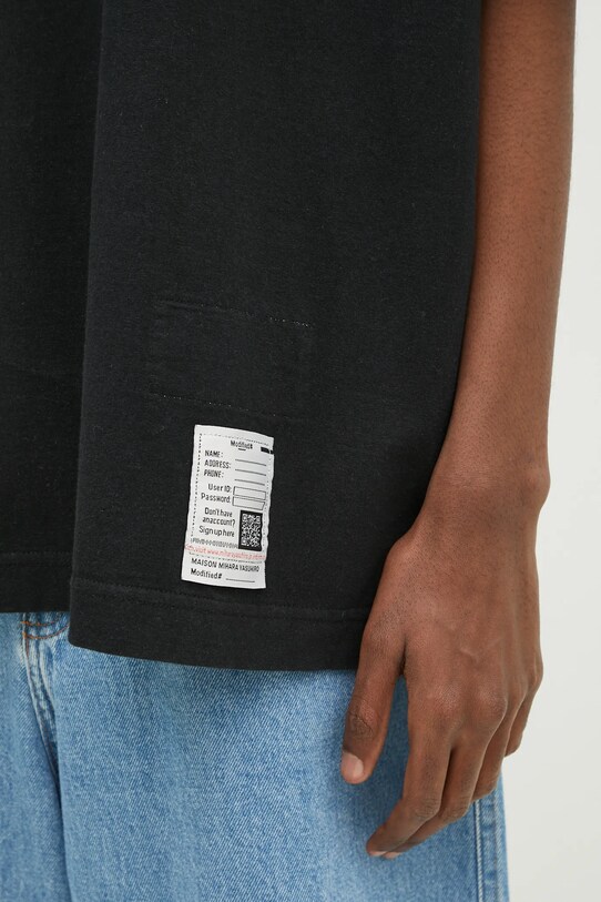 Maison MIHARA YASUHIRO t-shirt in cotone Smily Face Printed Tee nero J14TS782