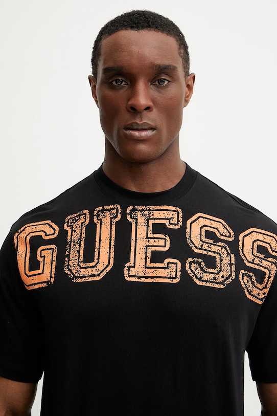 Guess t-shirt bawełniany BUGLER czarny Z5GI15.I3Z14