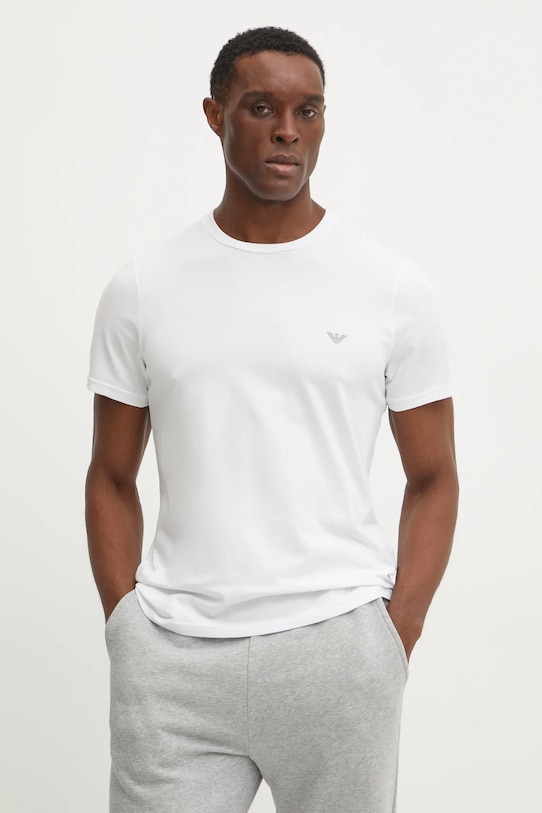 Emporio Armani Underwear tricou lounge 2-pack melanj alb EM000391.AF10776