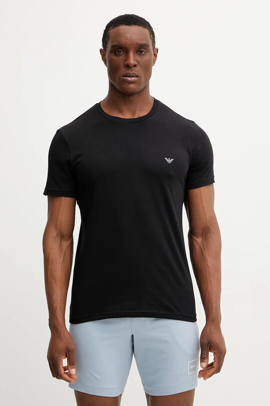 Emporio Armani Underwear tricou lounge 2-pack negru EM000391.AF10776