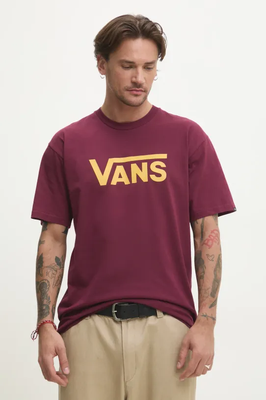 Vans t-shirt bawełniany nadruk bordowy VN000GGGEAY1