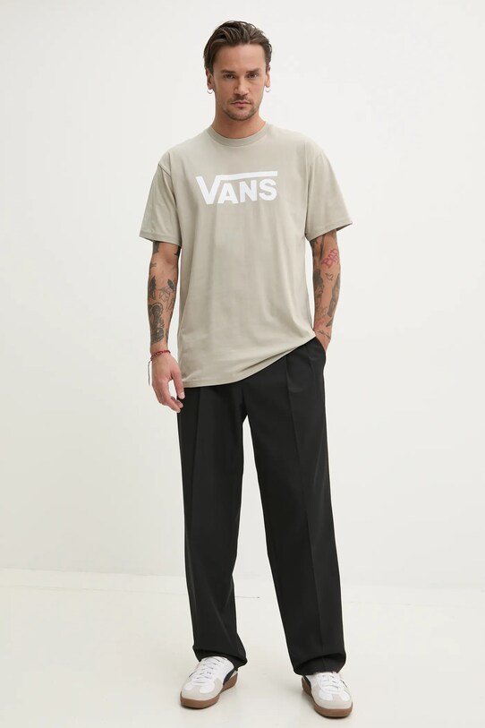 Vans t-shirt bawełniany VN000GGGZUJ1 beżowy SS25