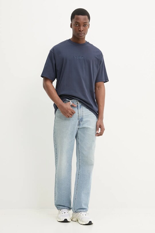 Vans t-shirt bawełniany VN000HPZJDU1 granatowy SS25