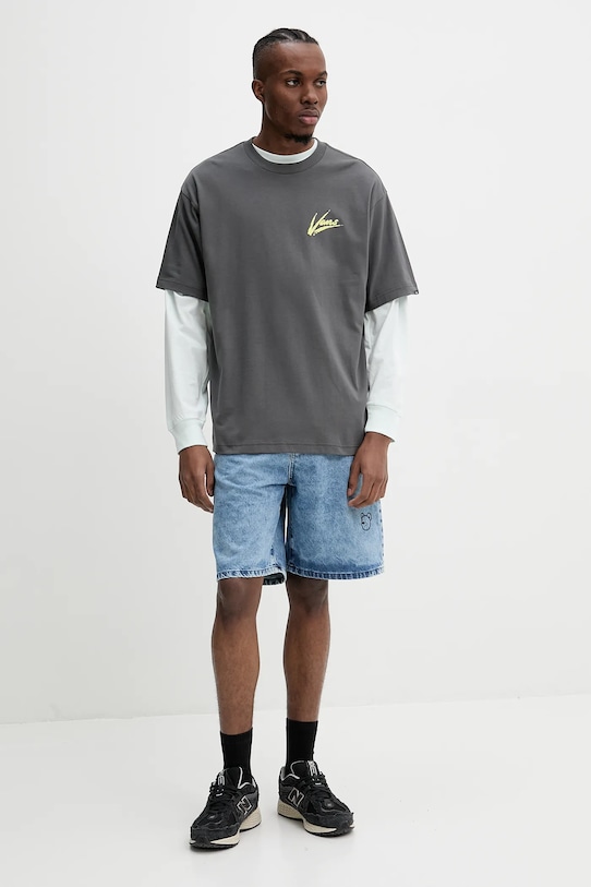 Pamučna majica Vans VN000K42EBA1 siva SS25