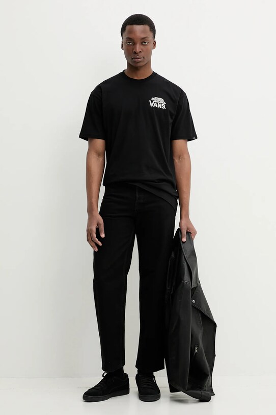 Vans tricou din bumbac VN000M3YBLK1 negru SS25