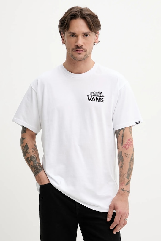 Odzież Vans t-shirt bawełniany VN000M3YWHT1 biały