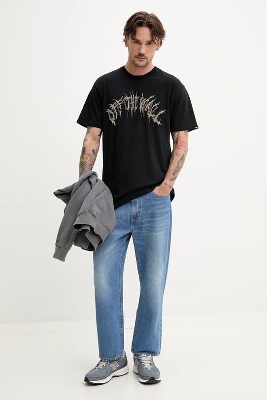 Vans tricou din bumbac VN000M47BLK1 negru SS25