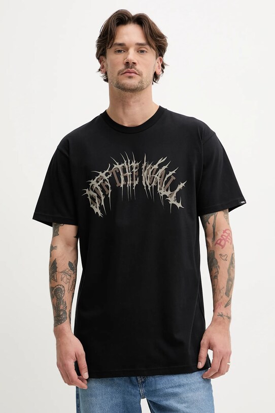 Vans tricou din bumbac negru VN000M47BLK1