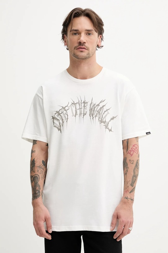 Vans tricou din bumbac print alb VN000M47FS81