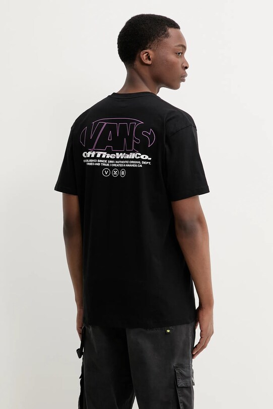 Bavlnené tričko Vans potlač čierna VN000M4CBLK1