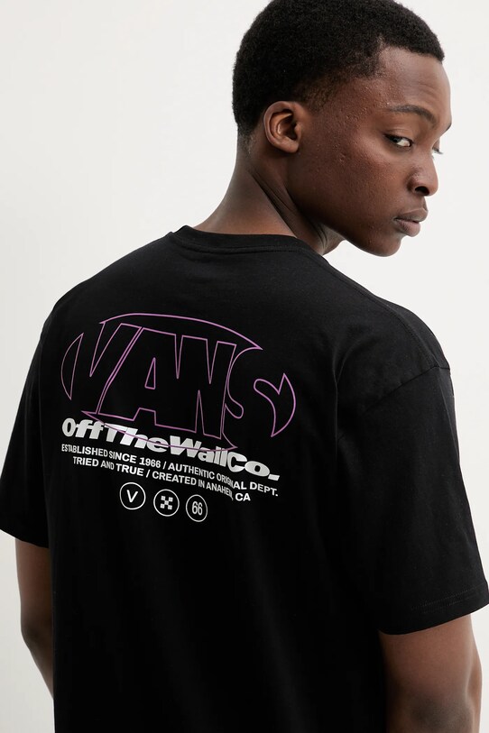 Bavlnené tričko Vans čierna VN000M4CBLK1
