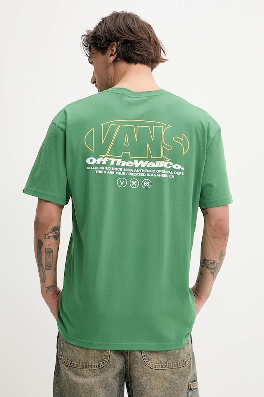 Vans tricou din bumbac print verde VN000M4CBR11