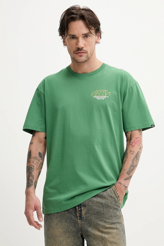 Îmbrăcăminte Vans tricou din bumbac VN000M4CBR11 verde