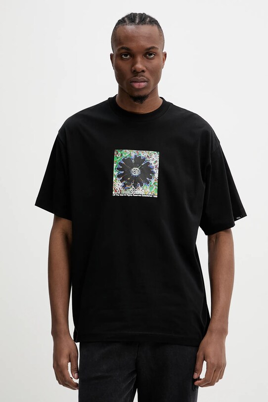 Vans tricou din bumbac print negru VN000M5TBLK1