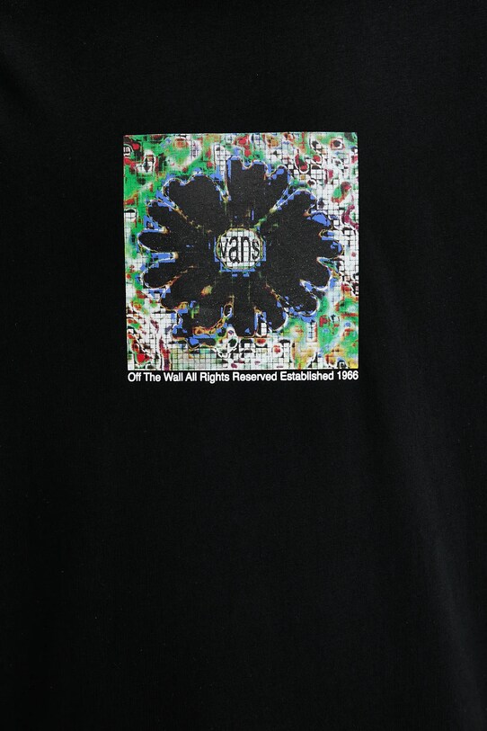 Vans tricou din bumbac negru VN000M5TBLK1