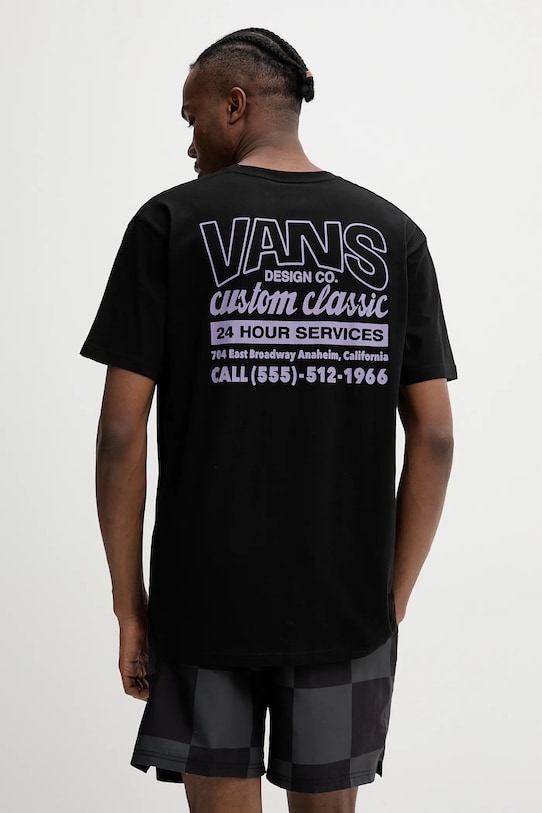 Bavlnené tričko Vans potlač čierna VN000M60BLK1