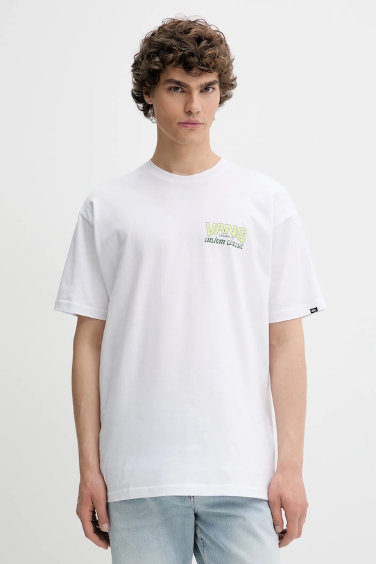 Ρούχα Βαμβακερό μπλουζάκι Vans VN000M60WHT1 λευκό