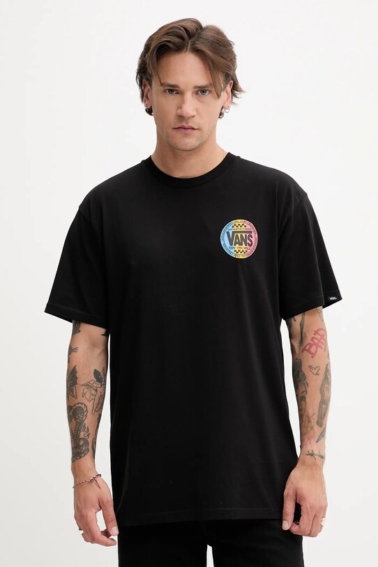 Vans tricou din bumbac print negru VN000M6RBLK1