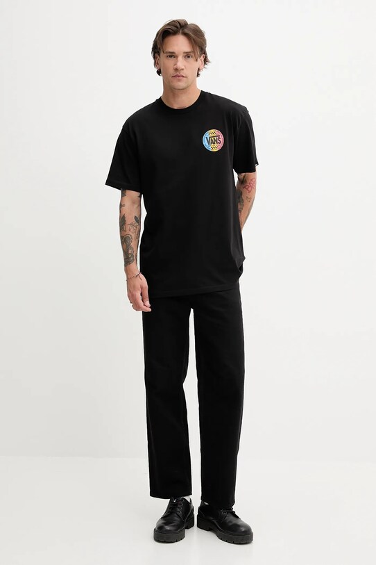 Vans tricou din bumbac VN000M6RBLK1 negru SS25