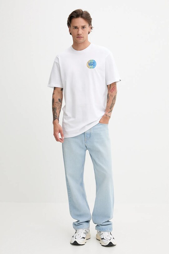 Vans tricou din bumbac VN000M6RWHT1 alb SS25