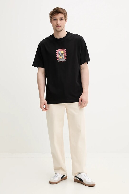 Vans tricou din bumbac VN000NHUBLK1 negru SS25