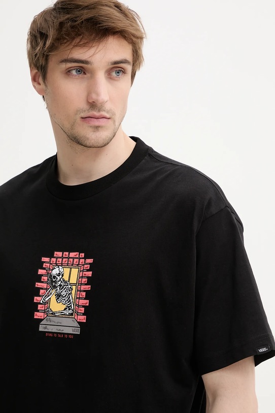 Vans t-shirt bawełniany czarny VN000NHUBLK1