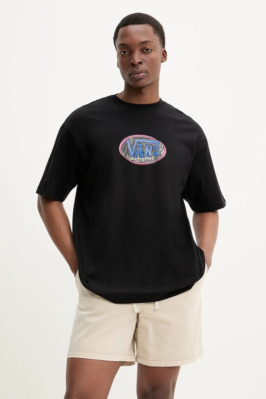 Vans t-shirt bawełniany nadruk czarny VN000NHWBLK1