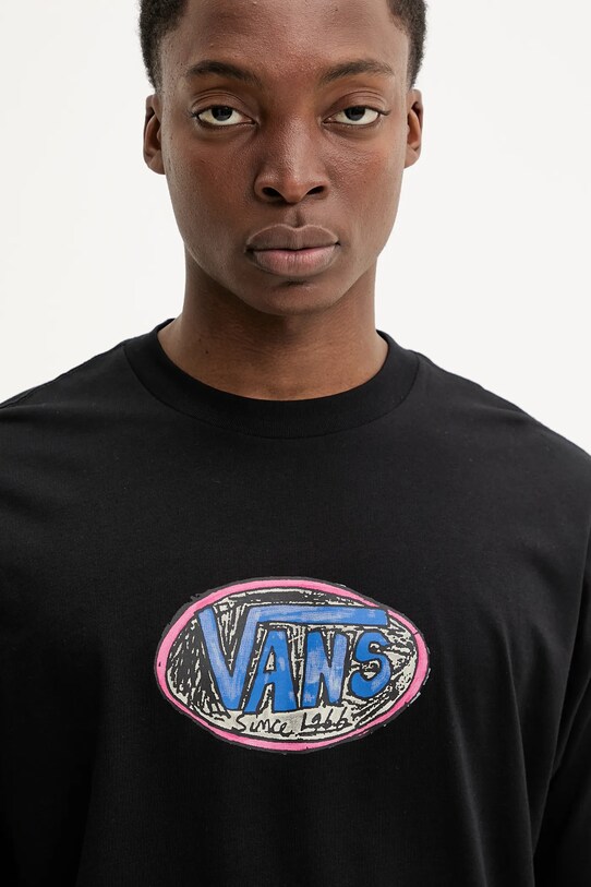 Vans t-shirt bawełniany czarny VN000NHWBLK1